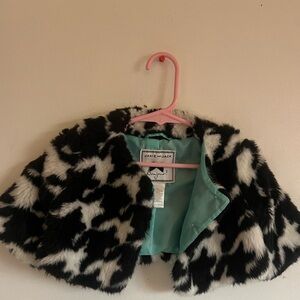 Janie and Jack 12/18 Months Girl Black and White Dog Tooth Jacket